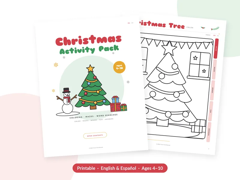 Kids' Christmas Coloring and Activity Pack cover